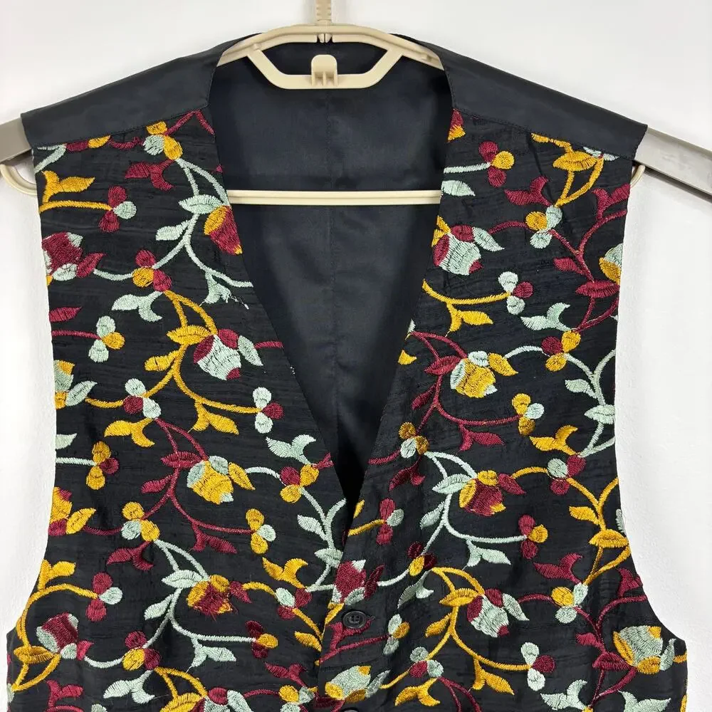 Byblos made in Italy Embroidered Vest Waistcoat IT 50 / US 40 Silk